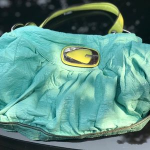 Beautiful Tiffany blue and lime green Guess bag
